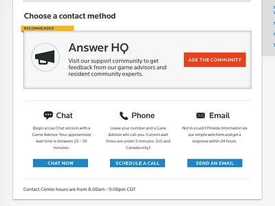 Choose a contact method contact ui ux