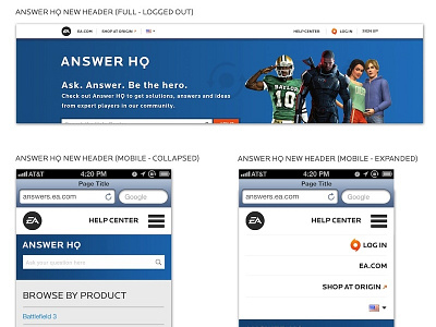 Electronic Arts Answer HQ - Responsive
