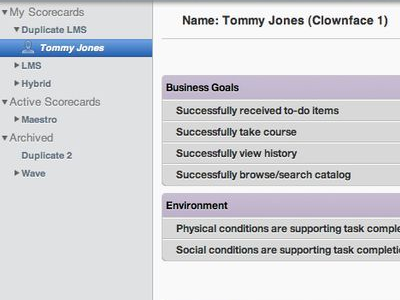 Tommy Jones qualitative analysis research scorecard ui ux webapp webkit