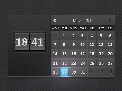 Date and Time Calendar calendar clock date interface silverlight time ui user ux xaml