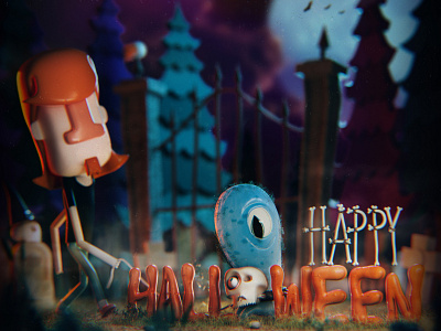 Happy Halloween 3d illustration