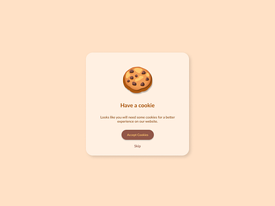 Cookie Pop Up Design daily ui design popup ui