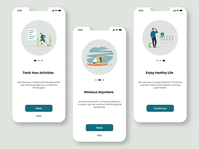 Onboarding Page Design daily ui design fitness mobile onboarding ui