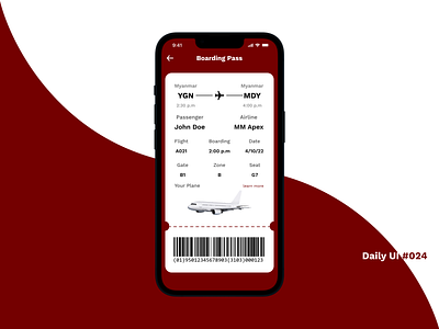 Boarding Pass boarding pass daily ui design flight mobile ui