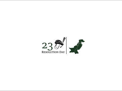 Resolution Day design illustrator logo pakistan typography