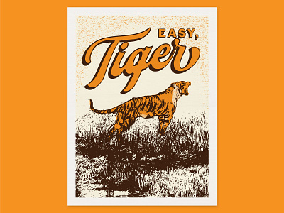 Easy, Tiger halftone illustration illustrator retro texture tiger king
