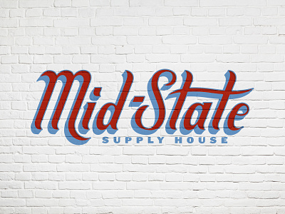 Mid-State Supply House american branding brick design handlettering house industrial lettering logo midstate retro sign painting state supply supply house type type art typography