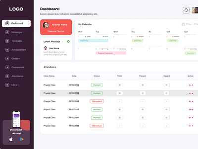 LMS Dashboard UI/UX Design