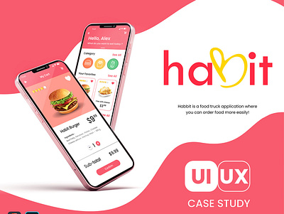 Habit App UI/UX Case study app burger design food graphic design new ui ux