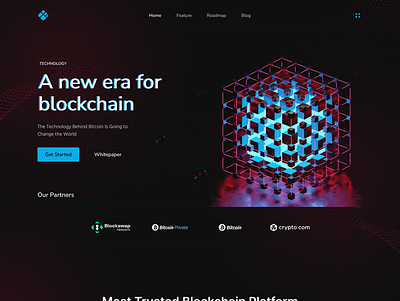 Blockchain Landing page UI/UX Case study blockchain crypto design graphic design new ui ux website