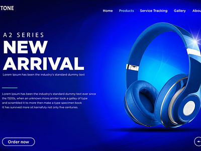 Headphone landing page UI/UX Case study bluebackground design graphic design headphone new ui uiux ux website