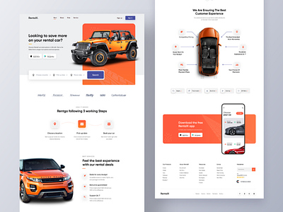 Rental Car Web Design UI/UX Case study car design graphic design landing page new ui uiux ux webpage website