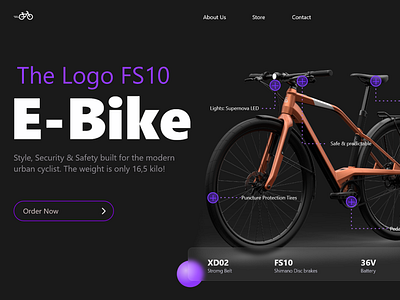 E-Bike landing page Design UI/UX