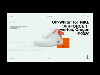 Off-White™ x NIKE "AIRFORCE 1" adobe clean concept contemporary design freelance graphic graphic design modern nike off white streetwear ui ui design user interface ux webdesign