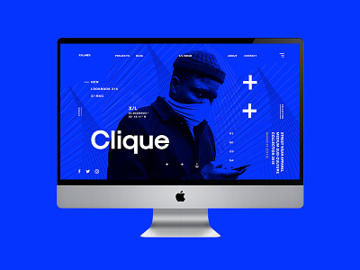 X/Clique UI blue concept contemporary design designer freelance graphic graphic design streetwear ui ui design user interface