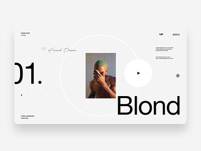 01. Blond - Frank Ocean album album art blond blonde concept contemporary design designer frank ocean freelance graphic minimal streetwear ui ui design user interface
