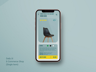 E-commerce Single item dailyui design e commerce figma furniture mobile screen mockup ui ux visual design