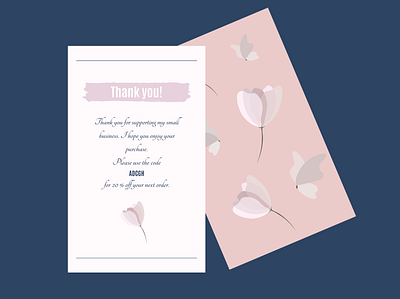 Thank you card graphic design illustration