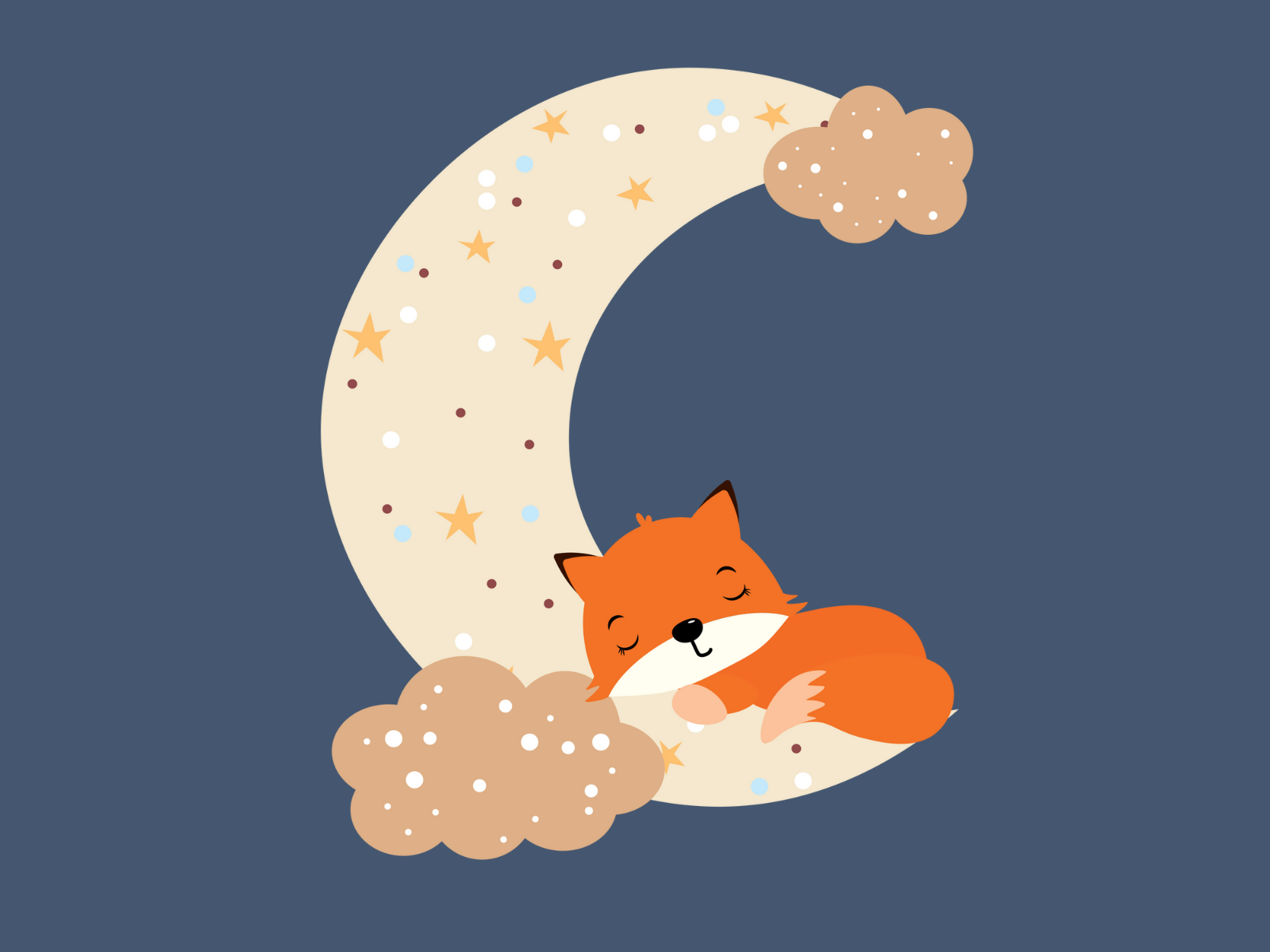 Sleeping fox by Aziza Yaminova on Dribbble