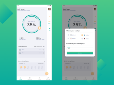 Water Completion UI by Chetan Chaudhary on Dribbble