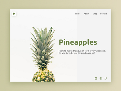 Pineapples blog card design landing minimal minimalism pineapple pineapples startup web