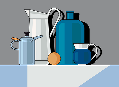 Simple shapes illustration minimalism still life vector