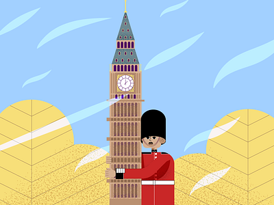 London vibes big ben elizabeth tower illustration london postcard vector