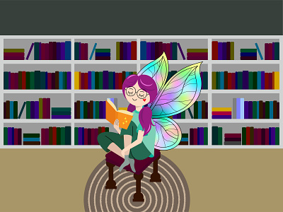 Book Fairy 2d adobe illustrator art book character digital art digital illustration fairy illustration vector