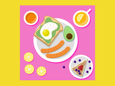 Breakfast 2d adobe illustraror art digital art digital illustration food illustration vector