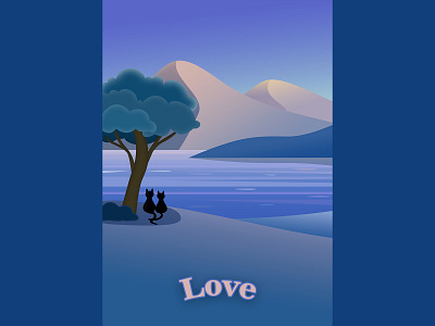 Love 2d adobe photoshop art design digital art digital illustration illustration postcard poster