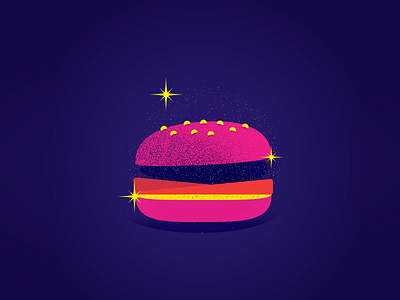 Pop Burger burger pink shiny stars