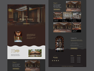 The Dream House dark website design traditional ui web design