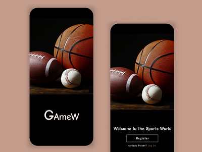 Introduce "GameW" app app design crickets design game mobile design sport sports sports app ui