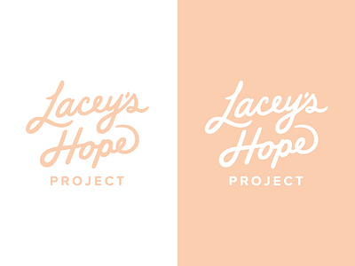 Lacey's Hope Project branding handwritten hope laceys logo project script type