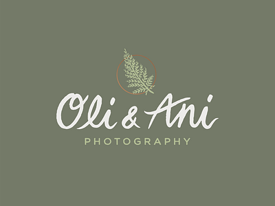 Oli & Ani botanical branding earthy fern hand lettering logo script type