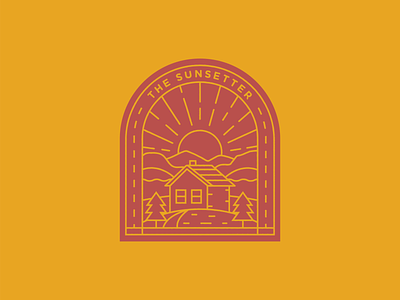 The Sunsetter badge cabin logo outdoors sunset west virginia