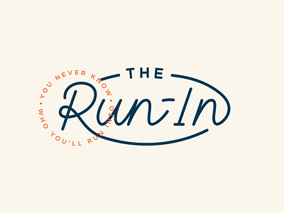 The Run-In branding logo monoline run in script
