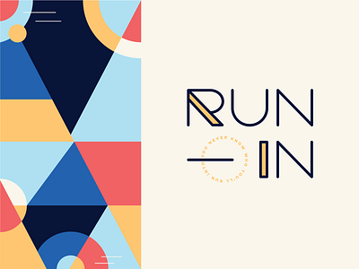 Run-In branding color color blocking logo pattern art run