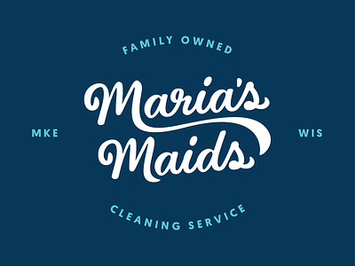 Maria's Maids brand cleaning hand lettering logo maria script
