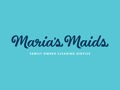 Maria's Maids brand hand lettering logo script
