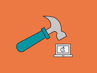 Anti-Malware for Mac apple destroy destruction hammer laptop mac orange scale