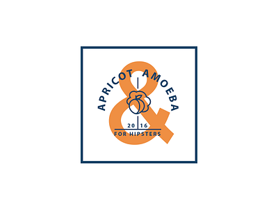 Apricot & Amoeba alphabetchallenge ampersand apricot blue brand contrast hipster icon logo minimal orange stamp
