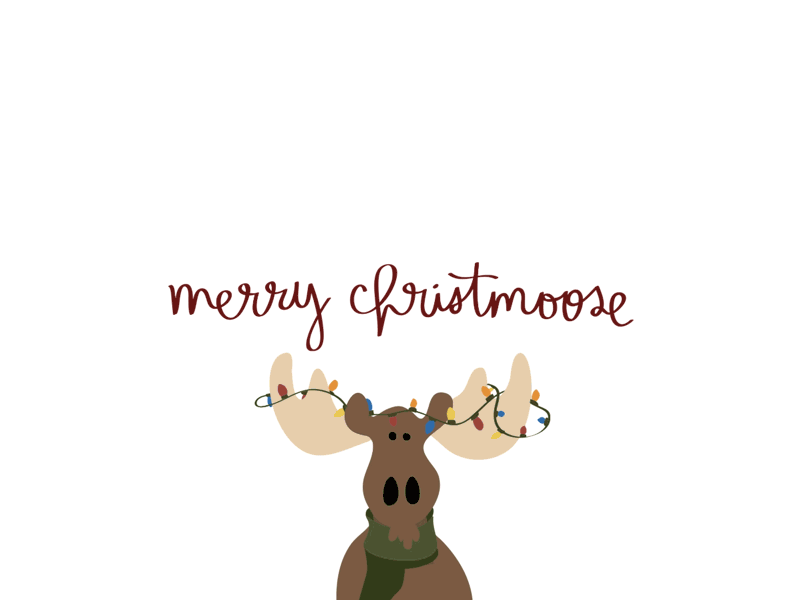 Merry Christmoose animal animation christmas festive gif holidays lights minimal moose principle pun punny