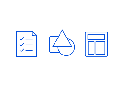 20 Mins on Monday Morning blue document guide icon icons lines monday shapes template website