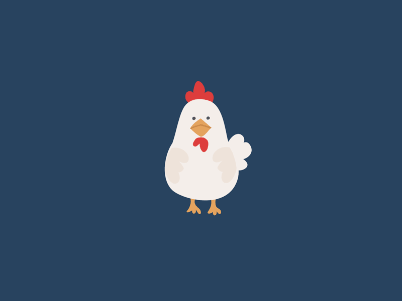 Lazy chicken animation blue chick chicken cute farm hen illustration illustrator photoshop stop motion