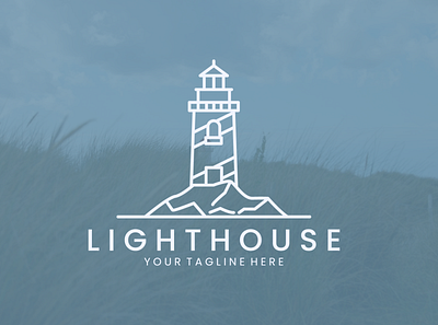 lighthouse logo presentation art beacon graphic design lighthouse line logo ocean sea tower