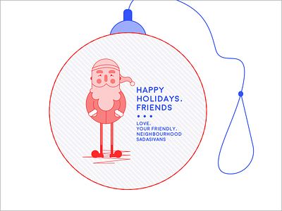 Happy holidays friends! christmas happy holidays illustration merry ornament santa