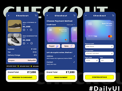 Credit Card Checkout #DailyUI #002 app dailyui design designinspiration designthinking digitaldesign dribble graphicdesign illustration interface ui uidesign userinterface ux uxdesign webdesign
