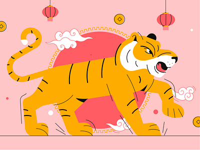 Lunar New Year illustration lunar new year tiger vector
