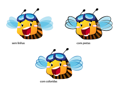 Mascot process #02 bee blue colors mascot sketch wings yellow zoop
